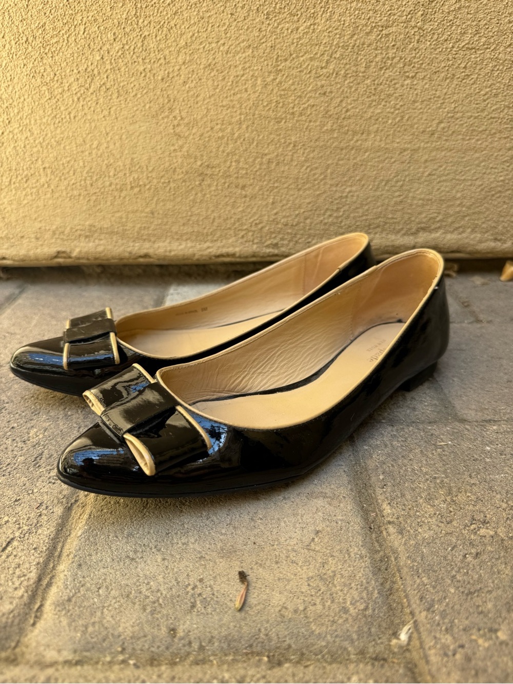 Kate Spade Black Patent Bow Ballet Flats - Women